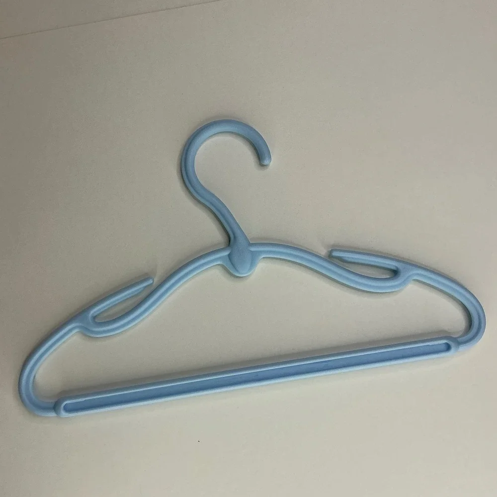Blue Plastic Baby Hangers Kids 48 Pack Notched Slim Design 11.5 Inch